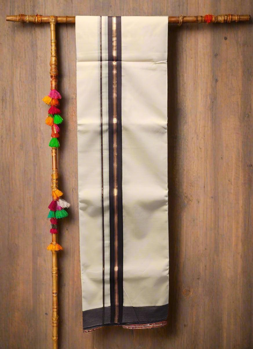 Dhoti Dark Brown Copper Lining - Eljoys Fashion