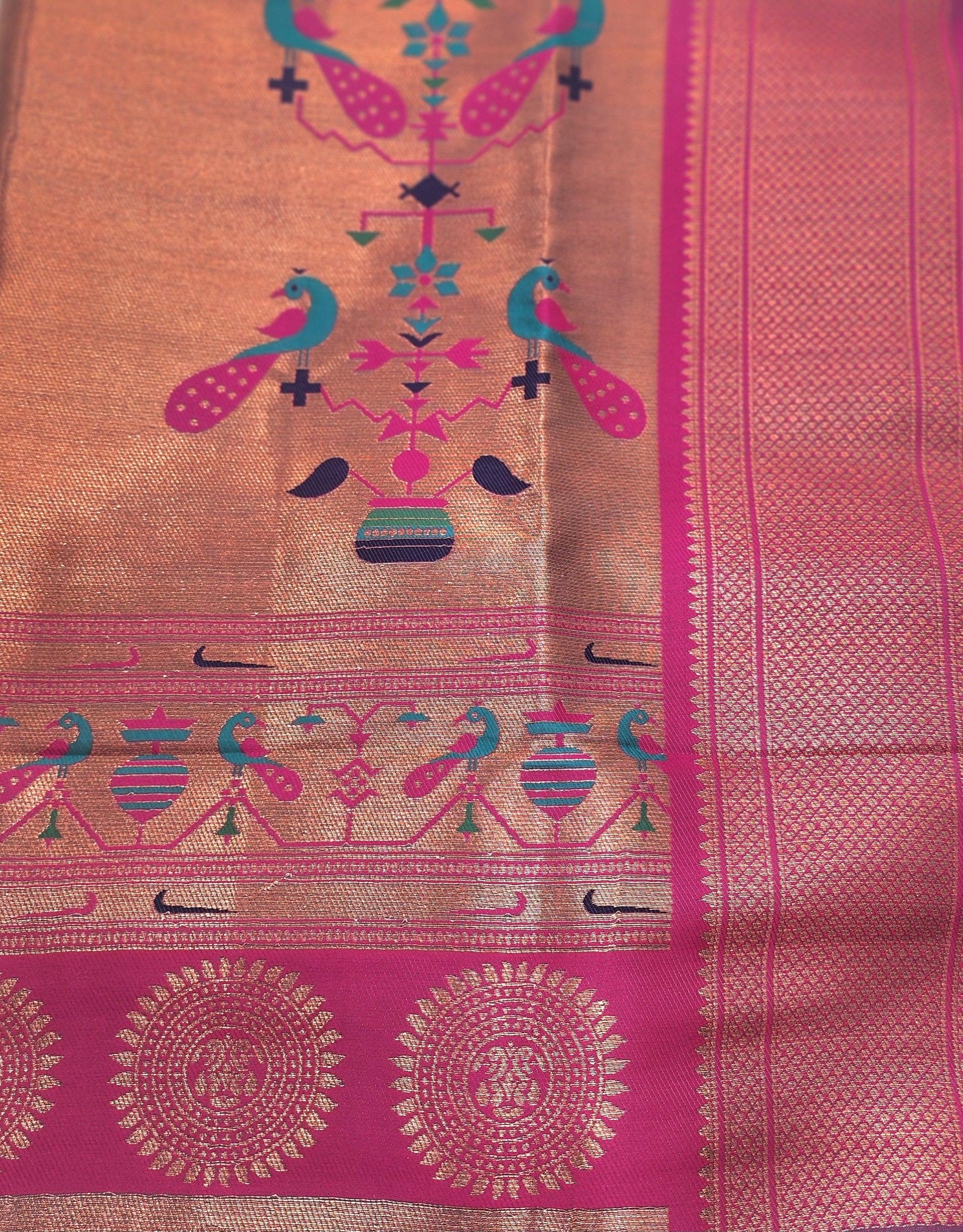 Soft Peshwai Paithani Silk Green - Eljoys Fashion