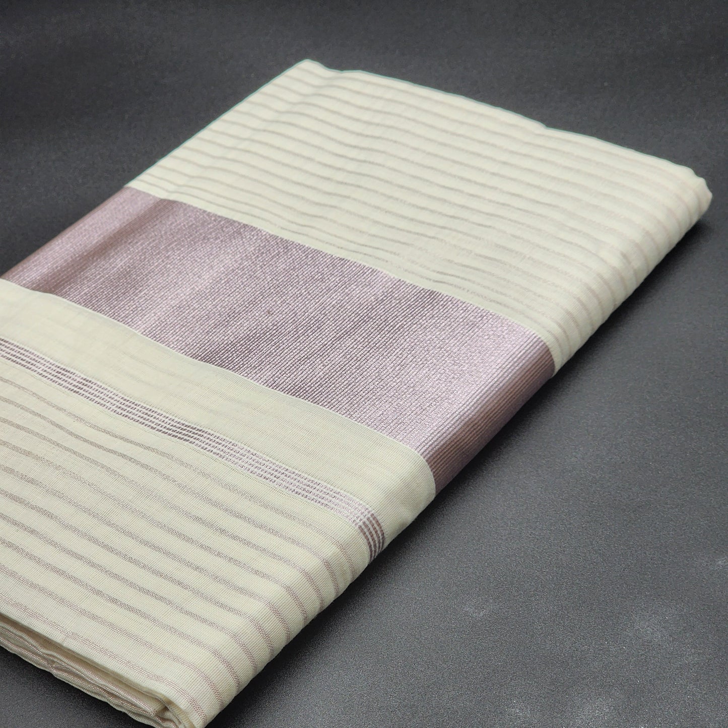 Traditional Tissue silk Saree with with full body Lavender lines and broad lavender lines 2135