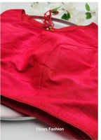 Blouse sleeveless with attachable sleeves Red 38 to 40 Eljoys Fashion