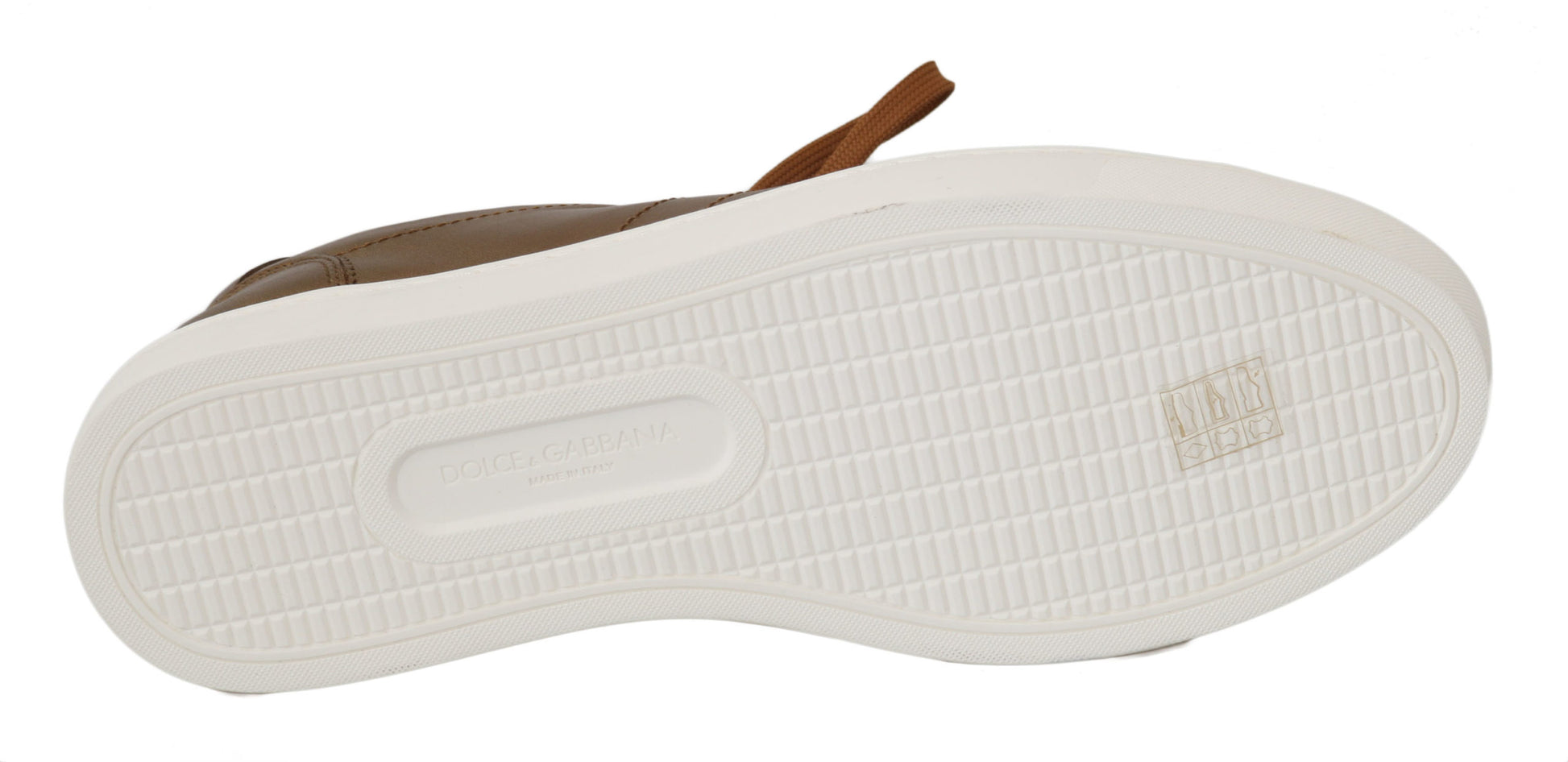 Dolce & Gabbana Gold Leather Mens Casual Sneakers Dolce & Gabbana