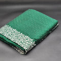 silk saree-green with silver embroidery and stone work- 1149 Eljoys Fashion