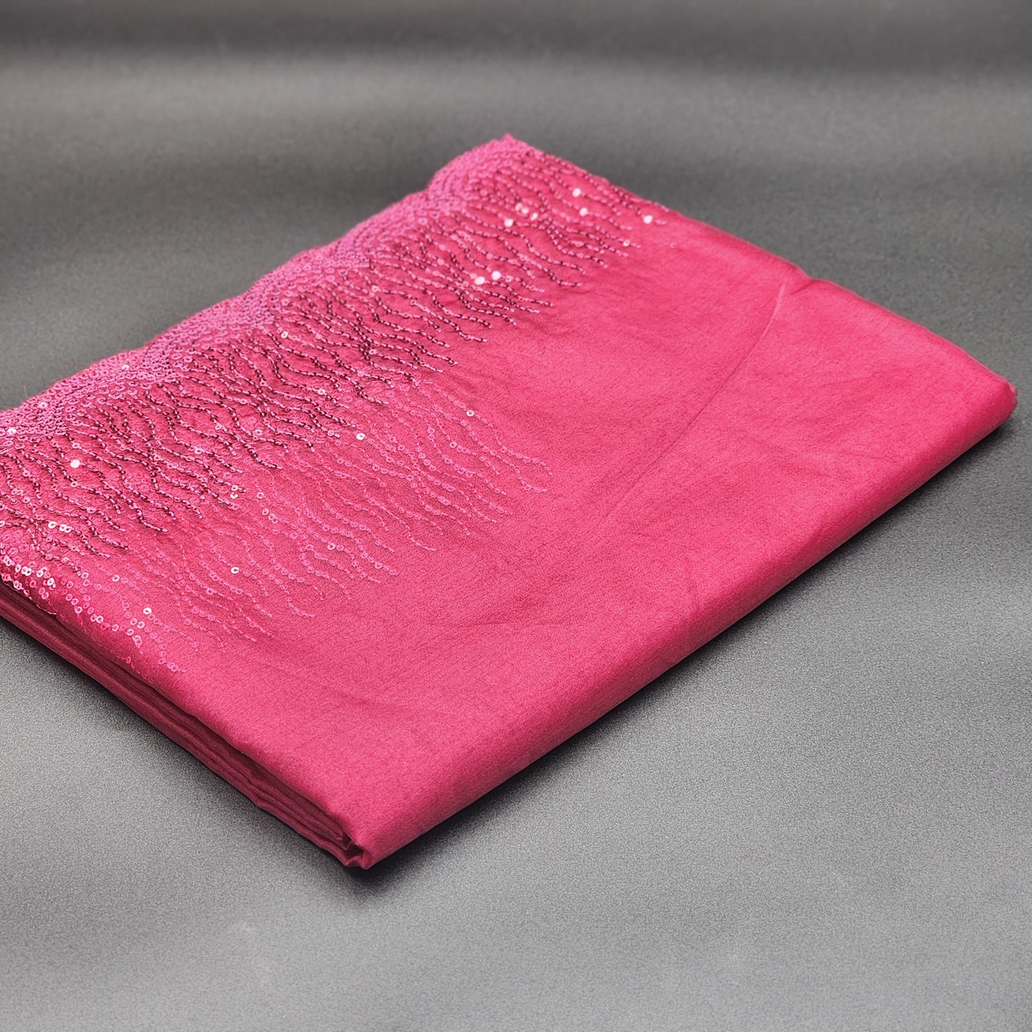 Saree- organza material- sequins with scallop work border 1152 Eljoys Fashion