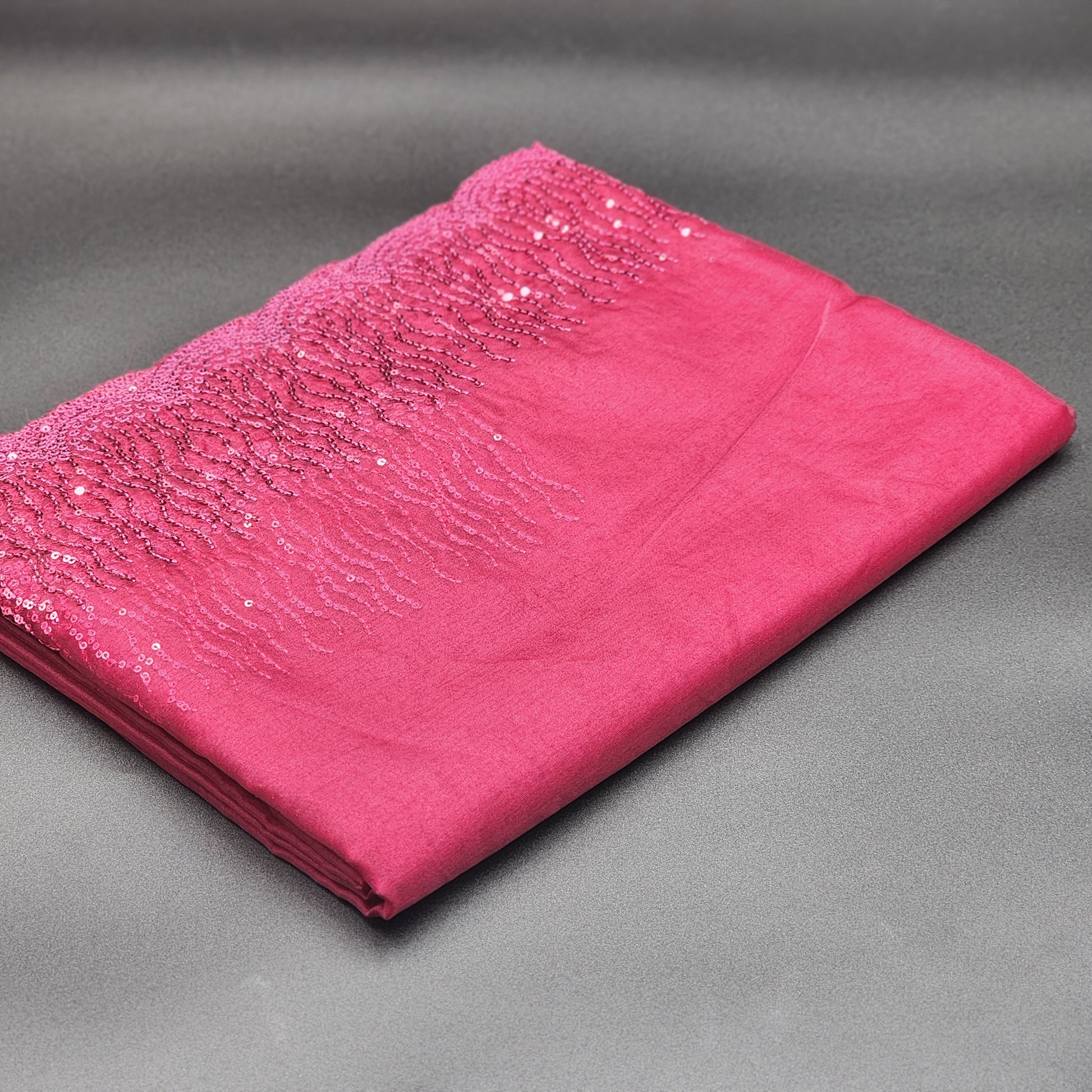 Saree- organza material- sequins with scallop work border 1152 Eljoys Fashion