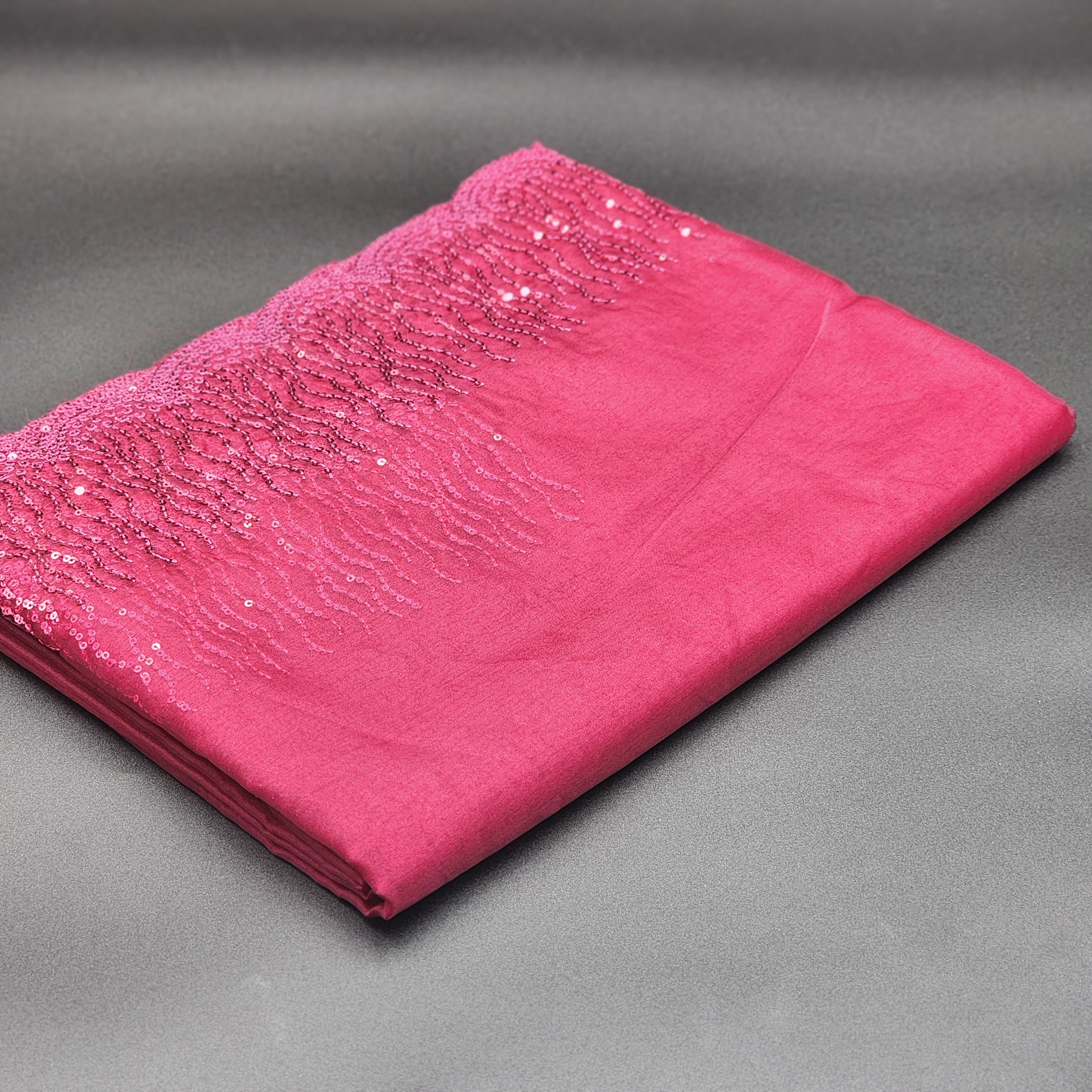 Saree- organza material- sequins with scallop work border 1152 Eljoys Fashion