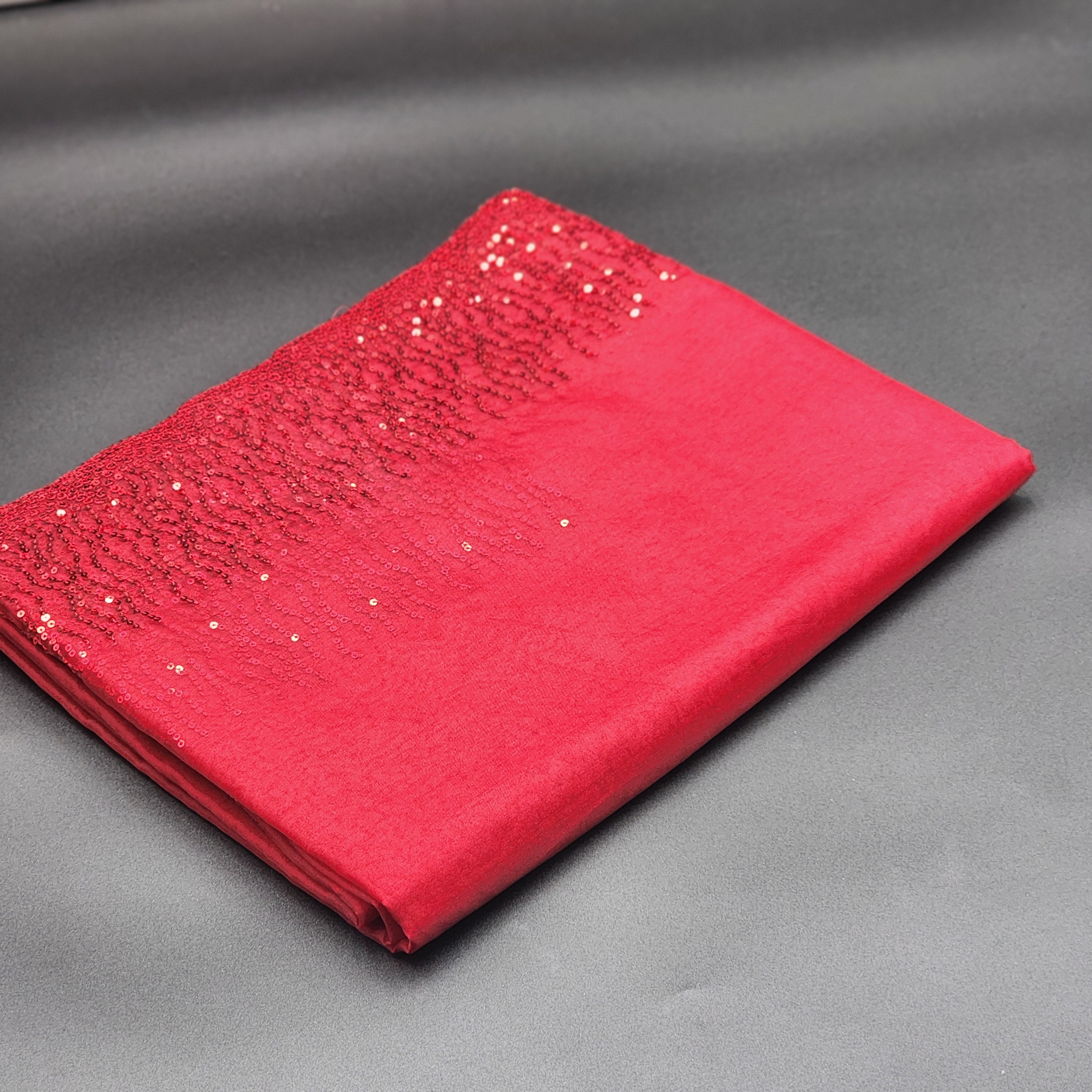 Saree- organza material- sequins with scallop work border 1152 Eljoys Fashion