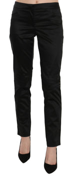 Exte Black Mid Waist Skinny Dress Formal Trousers Pants - Eljoys Fashion 