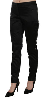 Exte Black Mid Waist Skinny Dress Formal Trousers Pants - Eljoys Fashion 