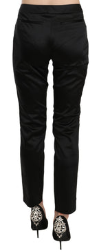 Exte Black Mid Waist Skinny Dress Formal Trousers Pants - Eljoys Fashion 