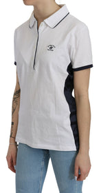 Beverly Hills Cotton White Collared Short Sleeve Top - Eljoys Fashion 