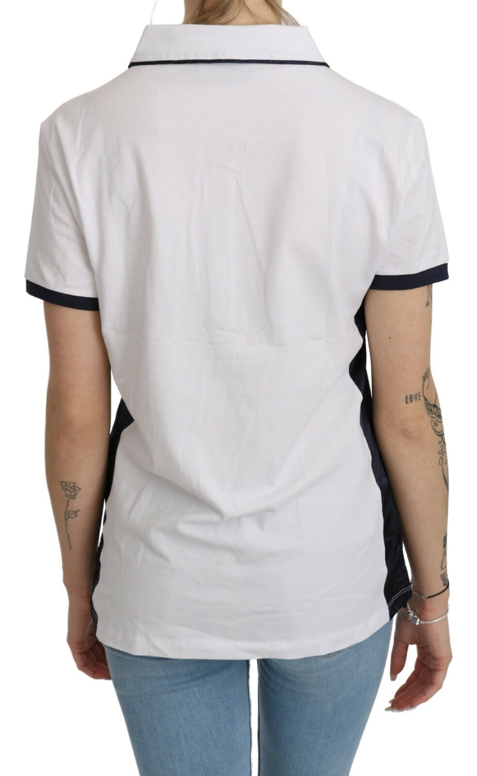 Beverly Hills Cotton White Collared Short Sleeve Top - Eljoys Fashion 