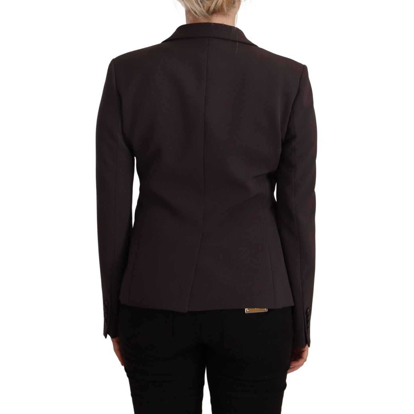 F.IT Brown Long Sleeve Single Breasted Women Jacket Blazer