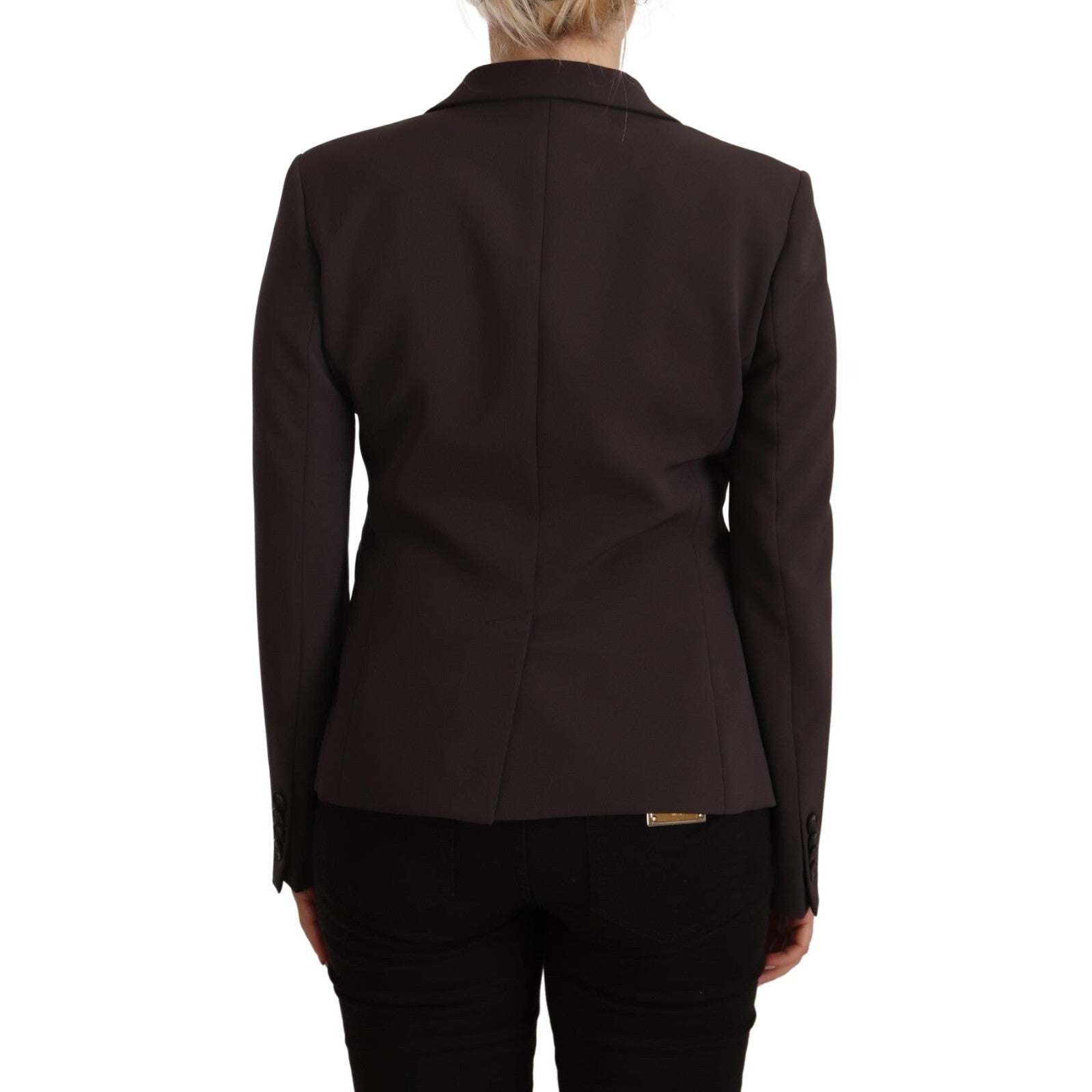 F.IT Brown Long Sleeve Single Breasted Women Jacket Blazer
