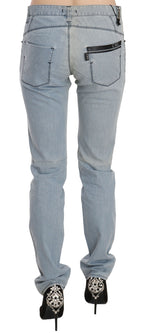 Costume National Light Blue Mid Waist Skinny Denim Jeans