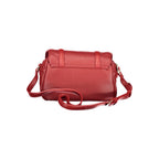 Mario Valentino Rosso polyurethane women's bag with sleek design and top handle, featuring a modern, stylish look.