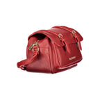 Mario Valentino Rosso women's polyurethane bag with sleek design and top handle, showcasing stylish craftsmanship and vibrant red color.
