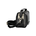 Mario Valentino black polyurethane women's bag with sleek design and top handle, stylish accessory for everyday use.