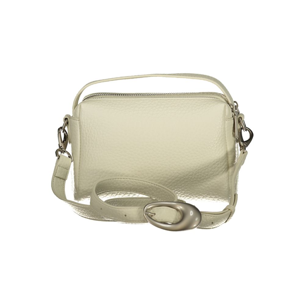 Mario Valentino Donna bag in white polyurethane with sleek design, versatile style, and modern accents.