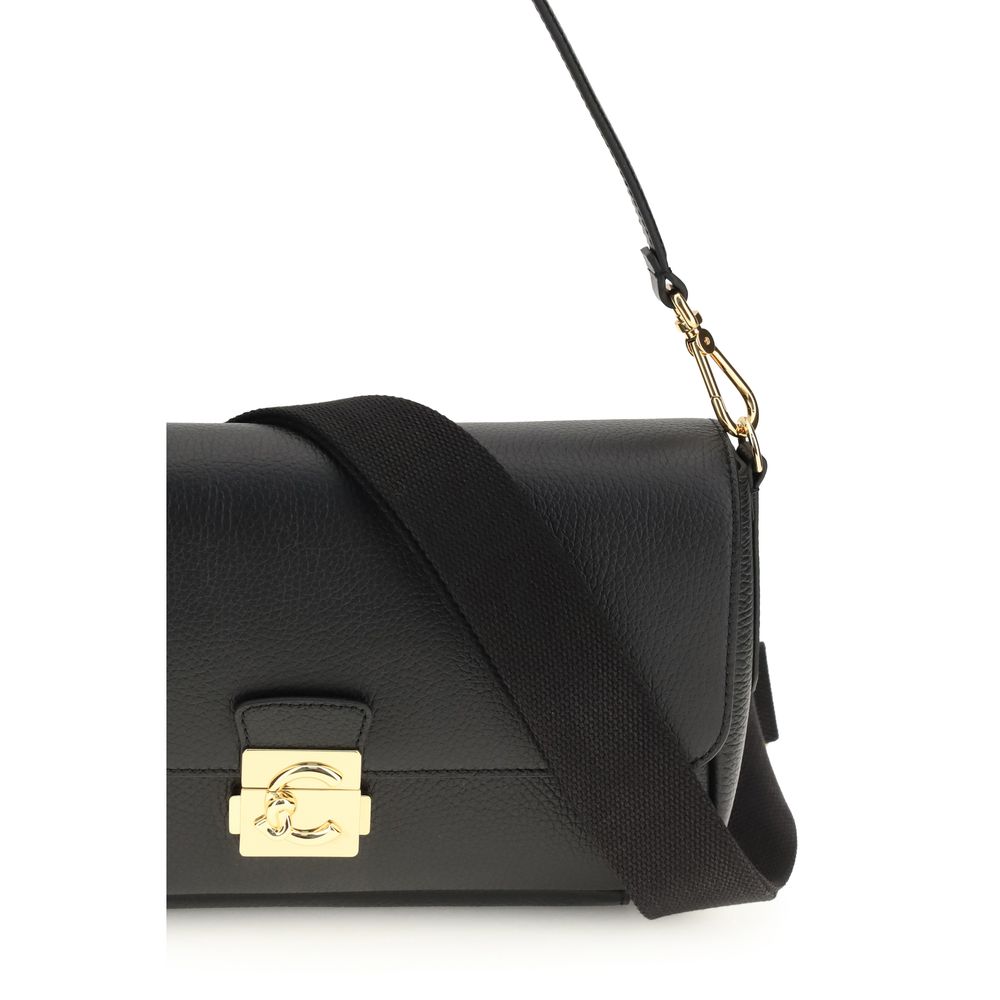 Coccinelle Black Calf Leather Bos Taurus Shoulder Bag - Eljoys Fashion 
