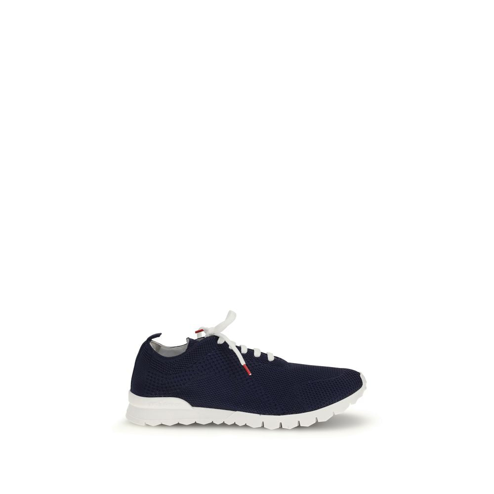 Kiton Blue Cotton Low Top Sneakers