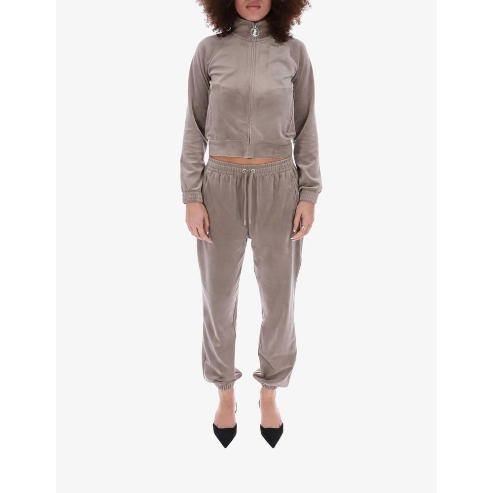 Juicy Couture brown polyester sweatshirt with a relaxed fit and classic logo design, perfect for casual wear.