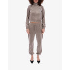 Juicy Couture brown polyester sweatshirt with a relaxed fit and classic logo design, perfect for casual wear.