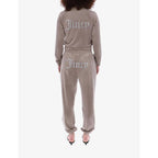 Juicy Couture brown polyester sweatshirt with a relaxed fit, featuring the brand's signature logo on the front.