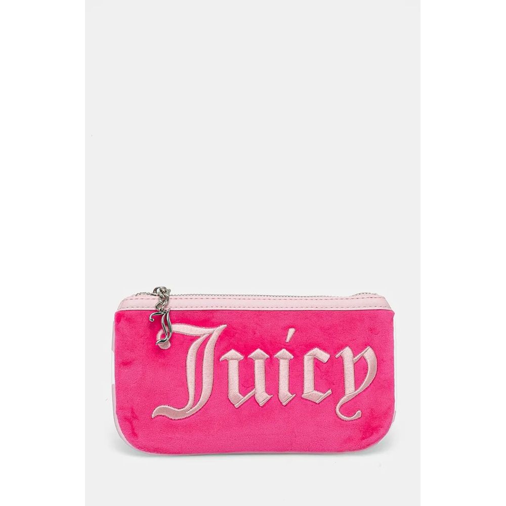 Juicy Couture pink polyester shoulder bag with adjustable strap and logo detail, stylish accessory for casual outfits.