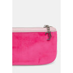 Pink Juicy Couture shoulder bag made of polyester with adjustable strap and signature logo detail.