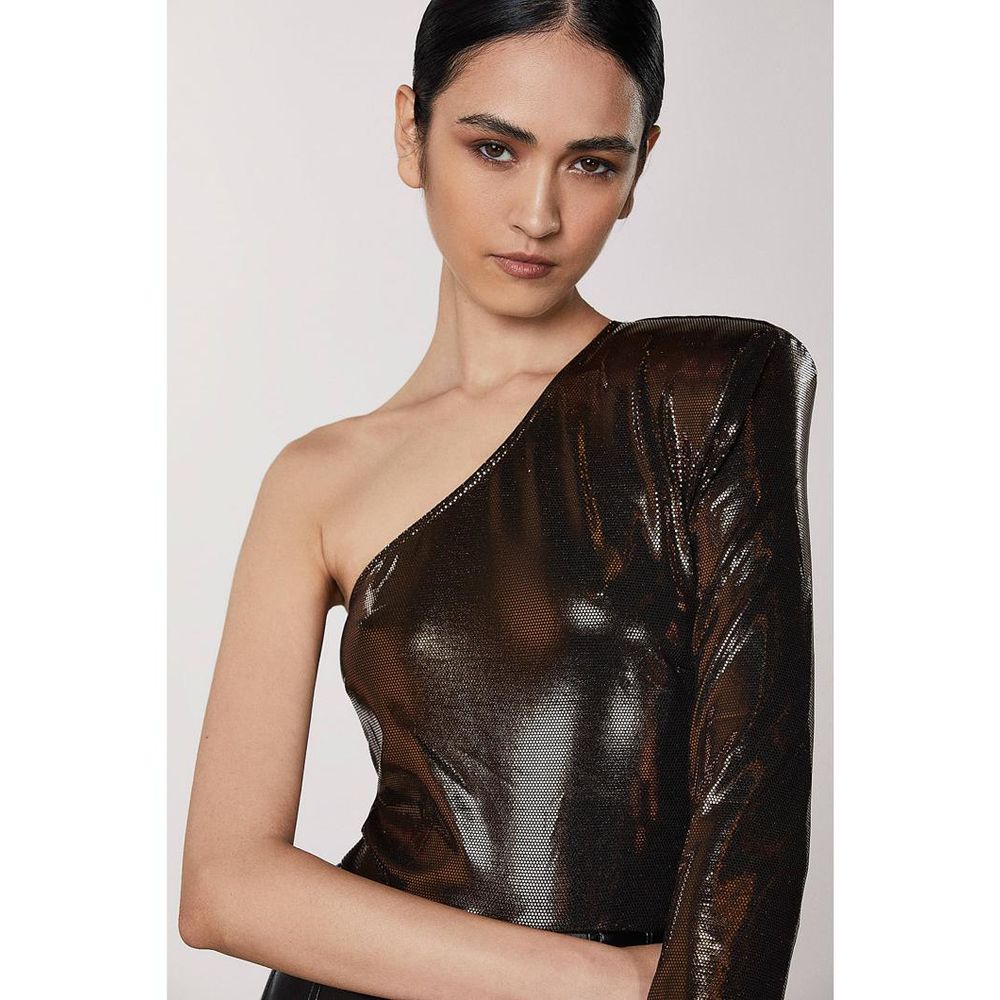 Patrizia Pepe Brown Acetate Tank Tops - Eljoys Fashion 