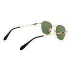 Replay gold metal sunglasses with rounded frames and dark lenses, stylish accessory for sunny days.
