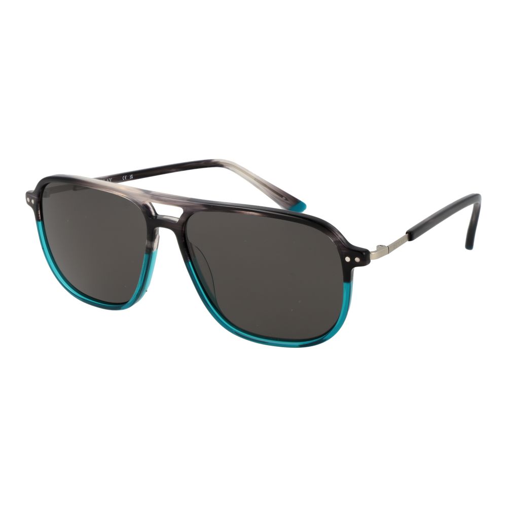 Replay turquoise plastic sunglasses with round frames and dark lenses, stylish eyewear for casual or outdoor wear.