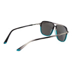 Replay turquoise plastic sunglasses with round frames and dark tinted lenses, stylish accessories for sunny weather.
