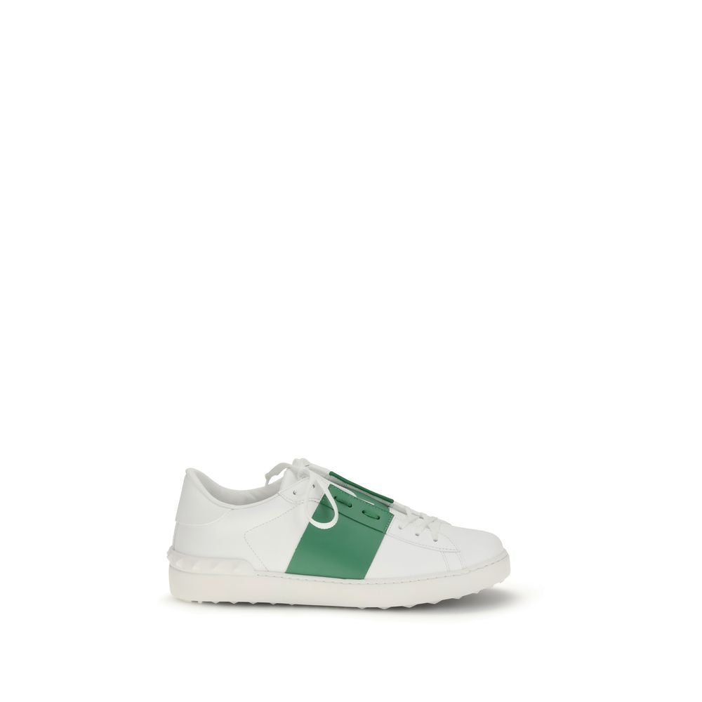 Valentino Garavani white calf leather Bos Taurus low top sneakers with sleek design and subtle branding.