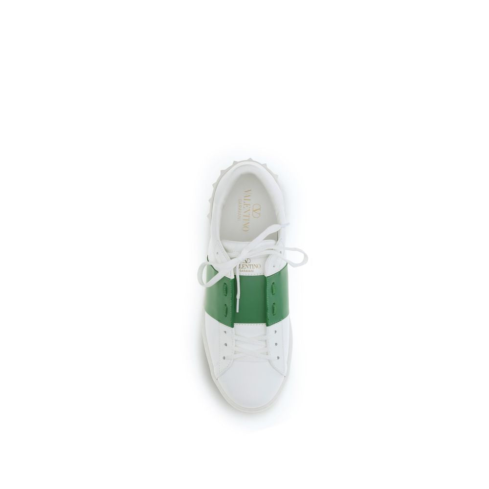White Valentino Garavani Calf Leather Bos Taurus low top sneakers with sleek design and subtle branding.