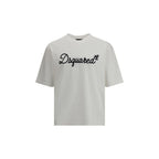 White cotton T-shirt by Dsquared² with a classic crew neckline and clean design, displayed flat on a neutral background.