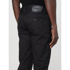 Emporio Armani Black Cotton Casual Pants