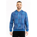 Blue Fila polyester sweatshirt with ribbed cuffs and crew neckline, displayed flat on a white background.