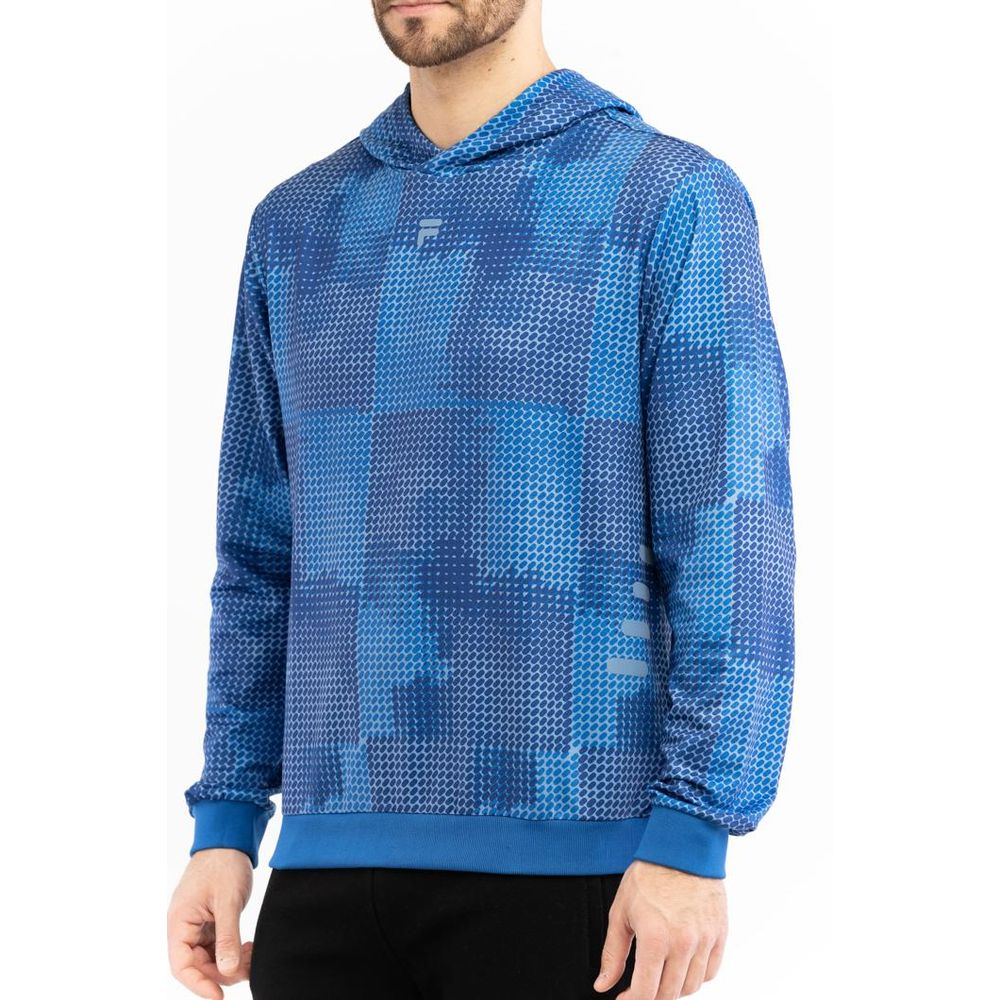 Fila blue polyester sweatshirt with a relaxed fit and ribbed cuffs, featuring the iconic Fila logo on the chest.