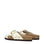 Valentino Garavani beige leather slippers with a sleek design, featuring a smooth leather finish and comfortable slip-on style.