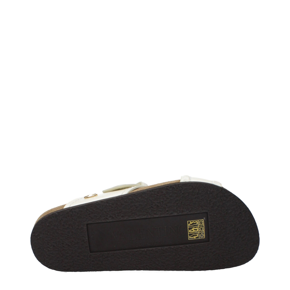 Beige leather slippers by Valentino Garavani, stylish and comfortable footwear with a sleek design and subtle branding.