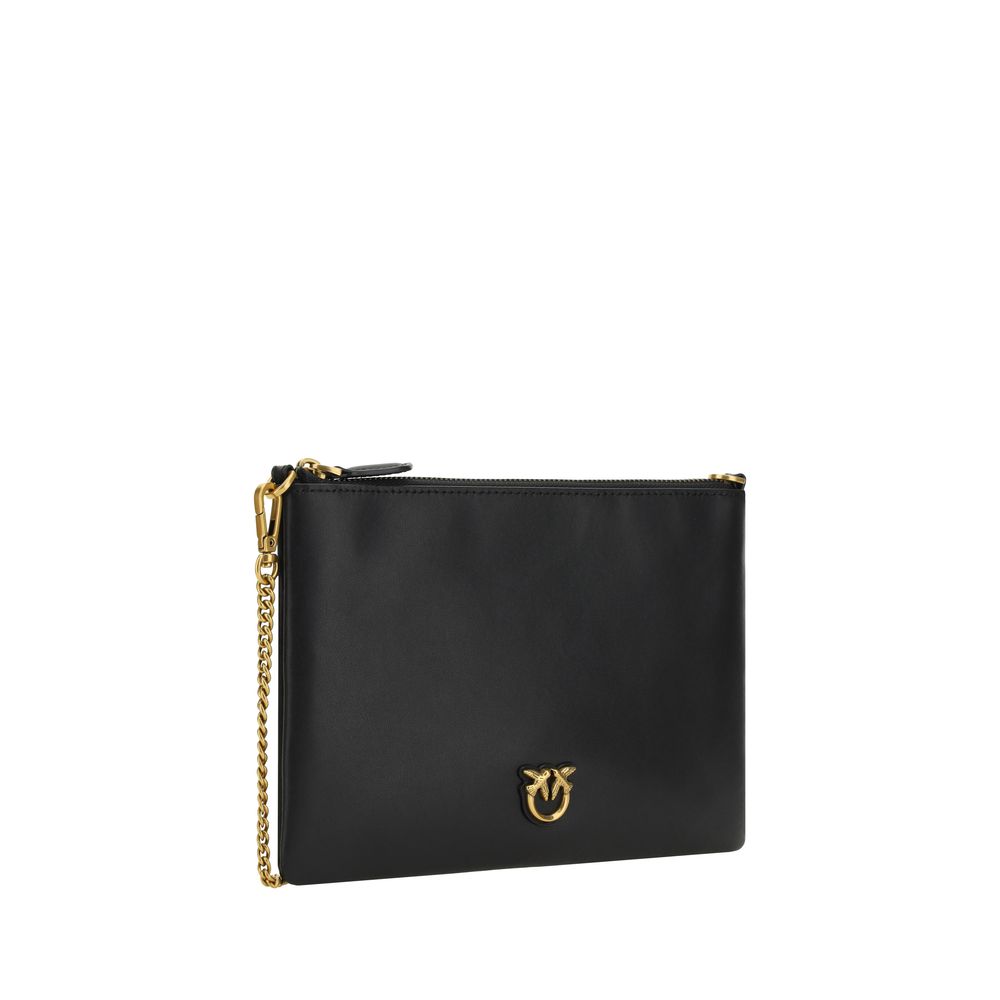 PINKO Black Calf Leather Bos Taurus Shoulder Bag PINKO