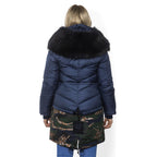 Mr&Mrs Italy Blue Poly Parka with Hood for Women