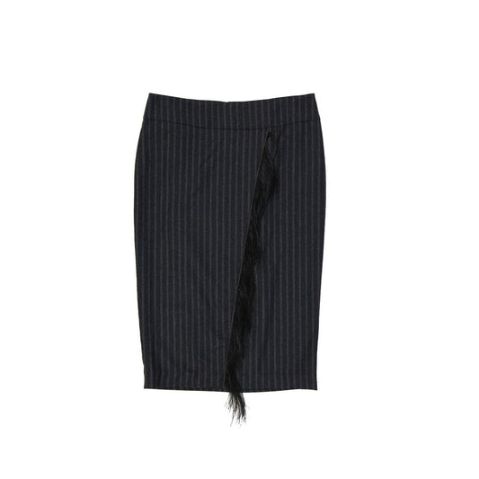 Brunello Cucinelli Gray Virgin Wool Midi Skirt