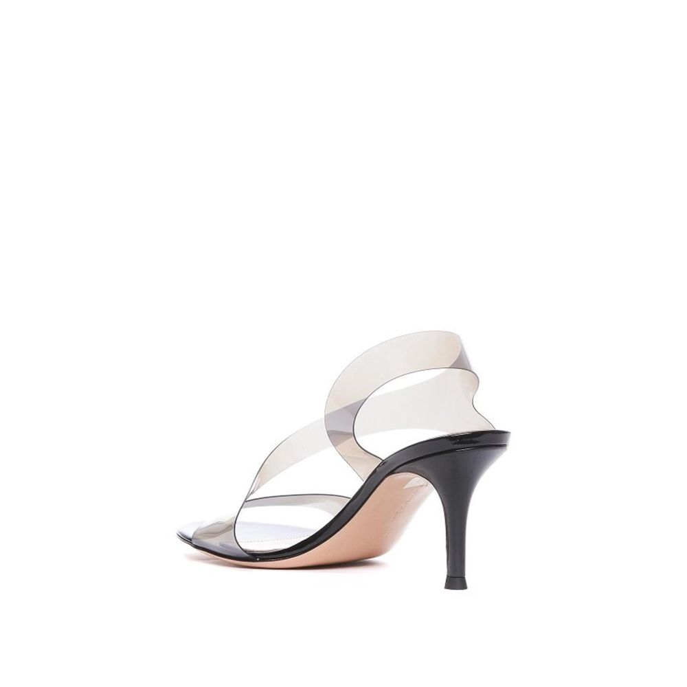 Gianvito Rossi Black Rubber Stiletto Heel Sandals Gianvito Rossi