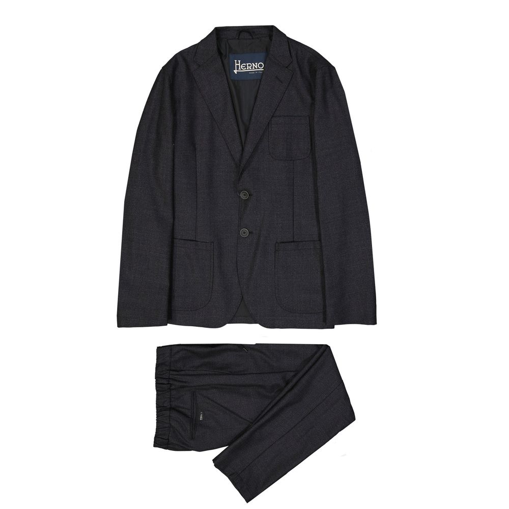Herno Gray Wool Casual Pants