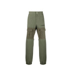 Palm Angels bicolor cotton cargo pants with multiple pockets and relaxed fit, featuring stylish color blocking and casual design.