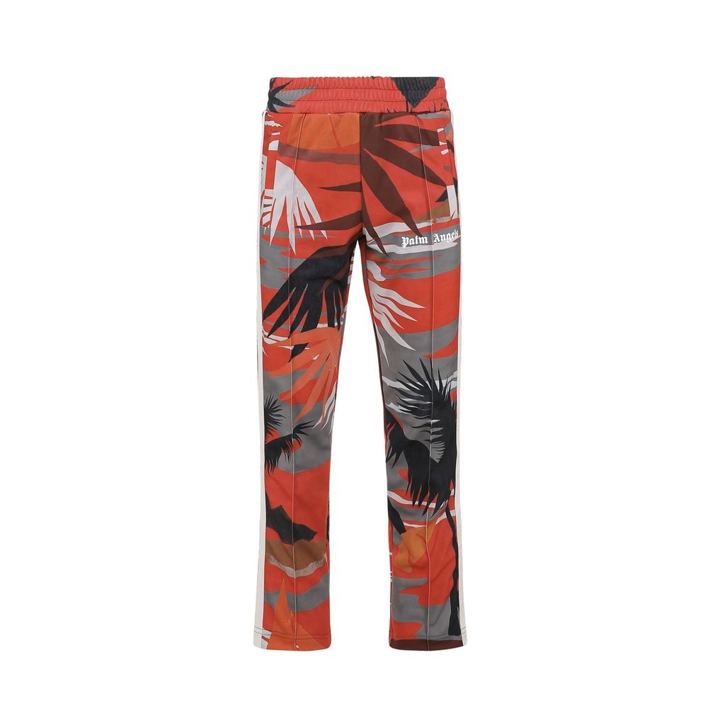Red polyester athletic pants by Palm Angels, featuring a sporty design and comfortable fit for active wear.