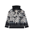 Palm Angels black cotton shell jacket displayed with a front view showing its sleek design and lightweight fabric.