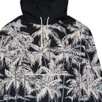 Palm Angels black cotton shell jacket with a sleek design and zip-up front, shown on a hanger.